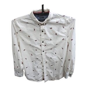 ⭐DRILL Clothing Snake Print Flip Cuff Slim Shirt Large